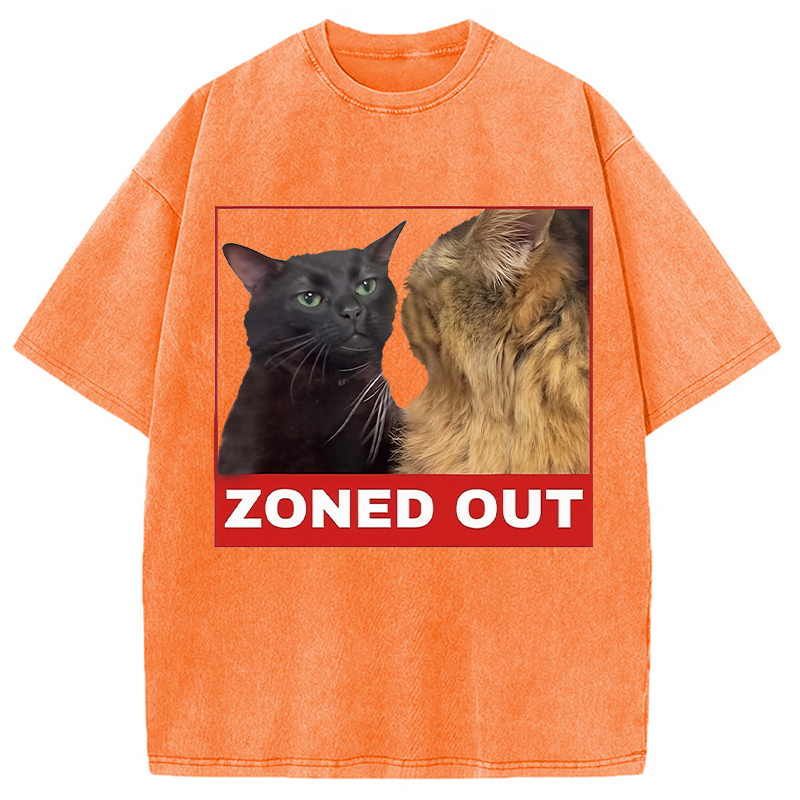Tokyocanvas Funny Cat Zoning Meme Washed T-Shirt