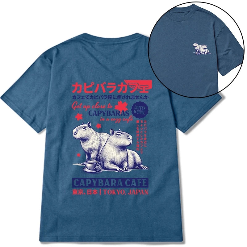 Tokyocanvas Tokyo Japan Capybara Cafe Front Back Classic T-Shirt