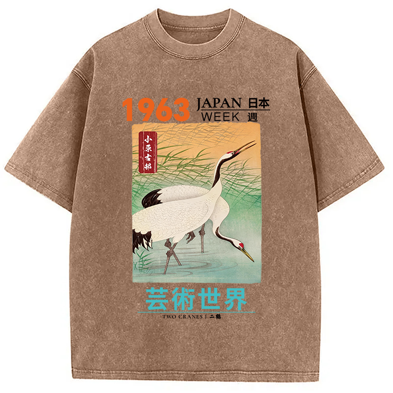 Tokyocanvas Two Cranes Washed T-Shirt