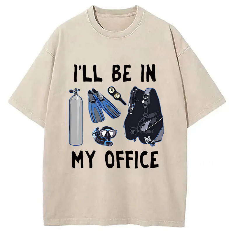 Tokyocanvas I'll be in My Office Scuba Diving Washed T-Shirt