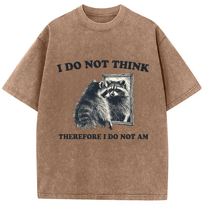 Tokyocanvas I Do Not Think Silly Raccoon Washed T-Shirt
