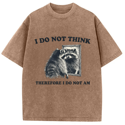 Tokyocanvas I Do Not Think Silly Raccoon Washed T-Shirt