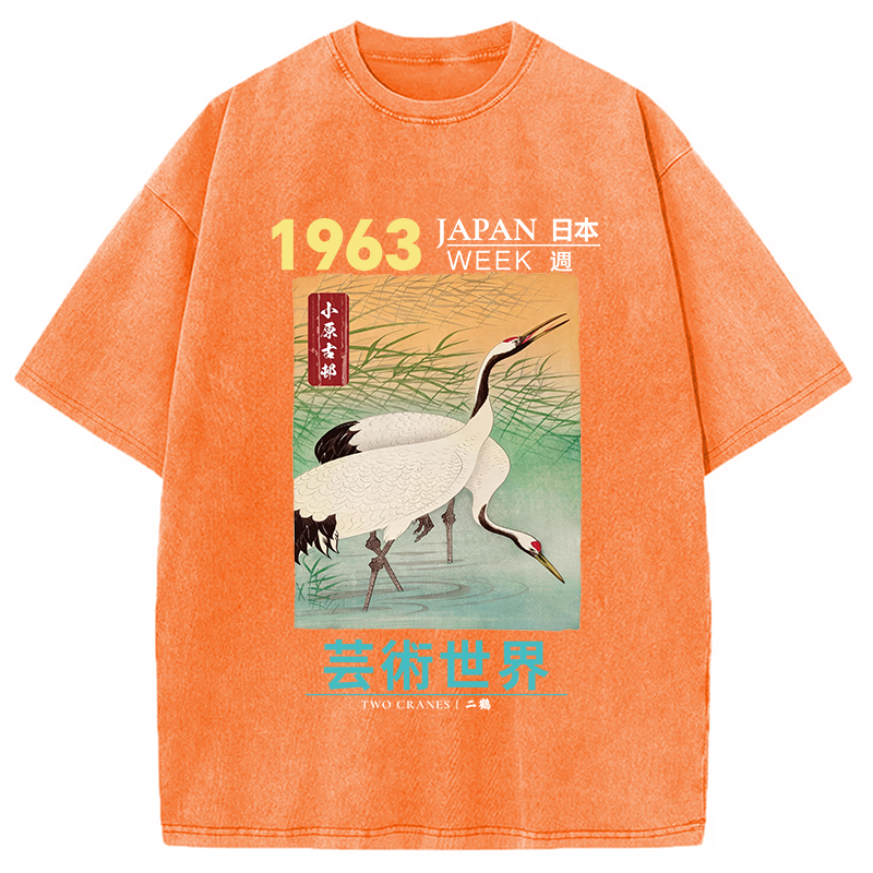 Tokyocanvas Two Cranes Washed T-Shirt