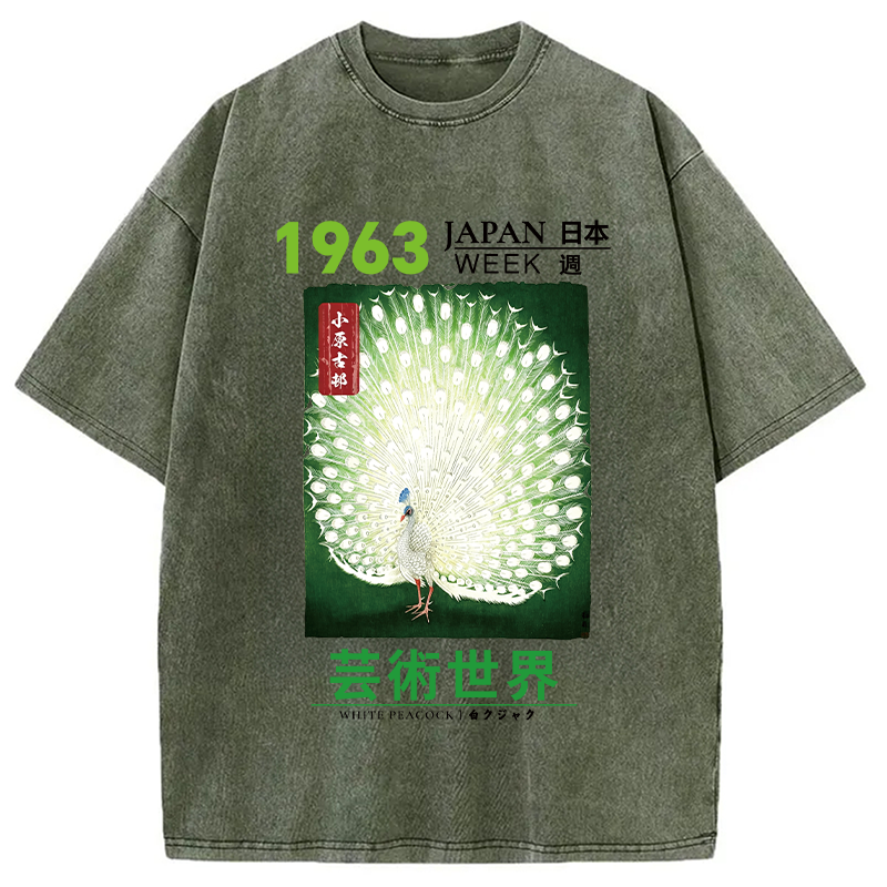 Tokyocanvas White Peacock Washed T-Shirt
