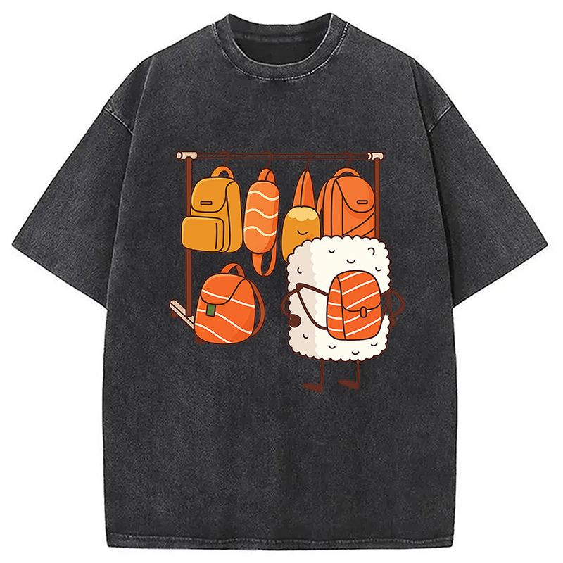 Tokyocanvas Sushi Is Selecting Backpacks Washed T-Shirt