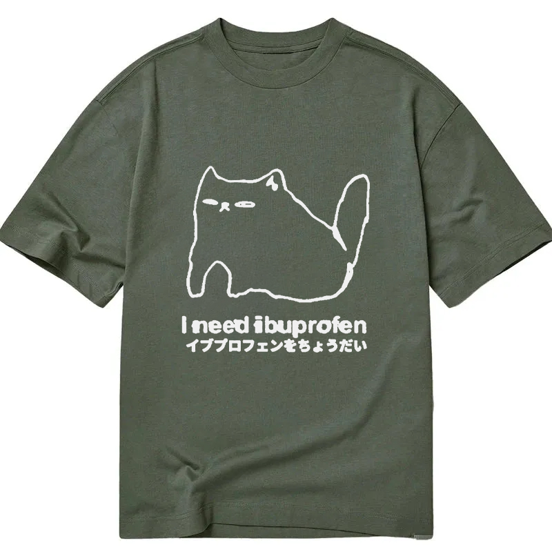 Tokyocanvas I Need Ibuprofen Cat Classic T-Shirt