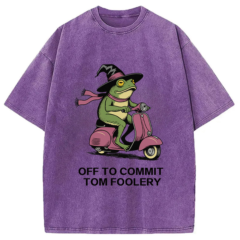 Tokyocanvas Off to Commit Tom Foolery Frog Washed T-Shirt