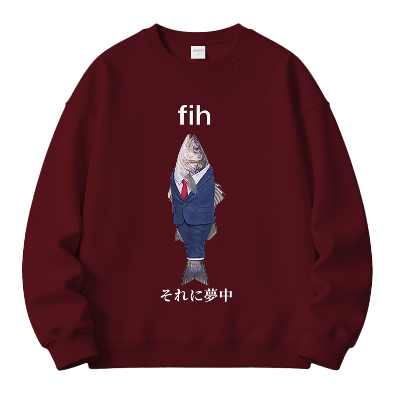 Tokyocanvas Stupid Fih Fleece Lined Sweatshirt