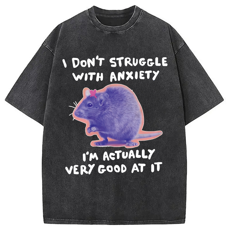 Tokyocanvas I Don't Struggle With Anxiety Washed T-Shirt