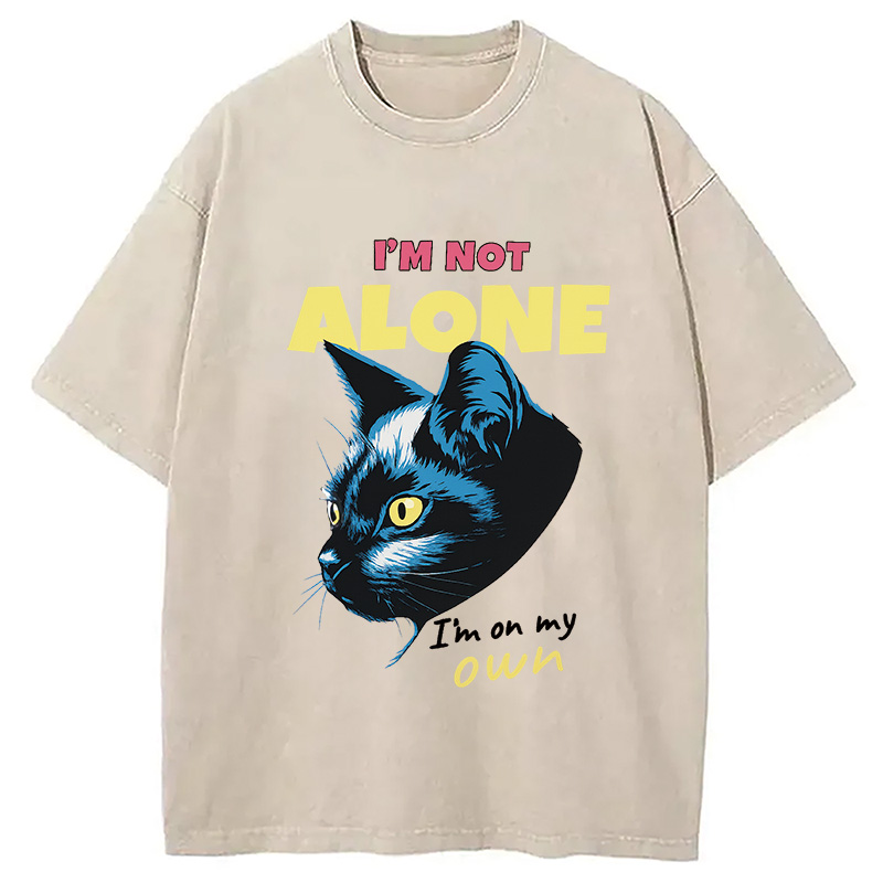 Tokyocanvas I'm Not Alone Cat Washed T-Shirt