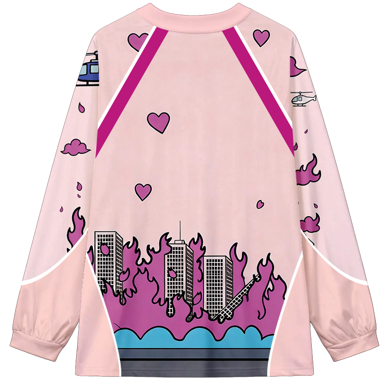 Tokyocanvas Demon Monster Cat Long Sleeve Graphic Print T-Shirt