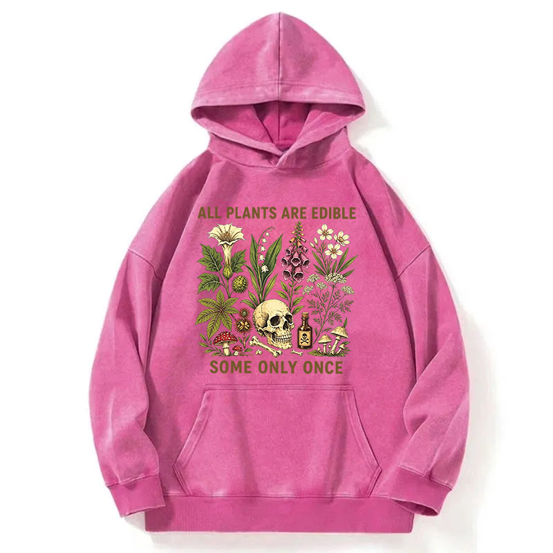 Tokyocanvas Edible Plants Some Only Once Joke Washed Hoodie