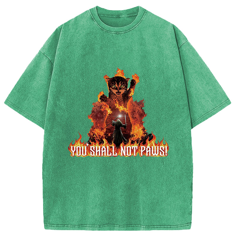 Tokyocanvas You Shall Not Paws! Washed T-Shirt
