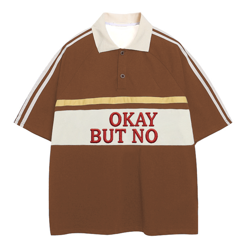 Tokyocanvas Okay But No Polo Embroidered T-Shirt