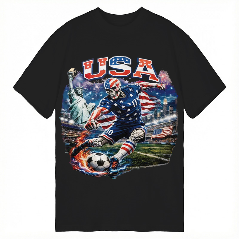 Tokyocanvas USA Soccer Skull Classic T-Shirt