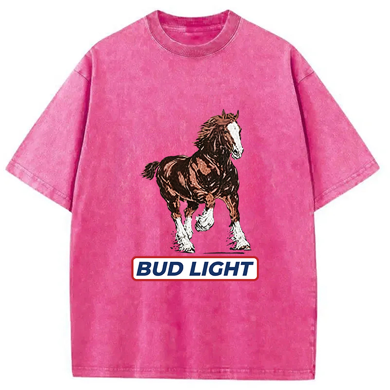 Tokyocanvas Bud Light Horse Washed T-Shirt