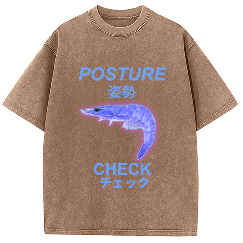 Tokyocanvas Posture Check Washed T-Shirt