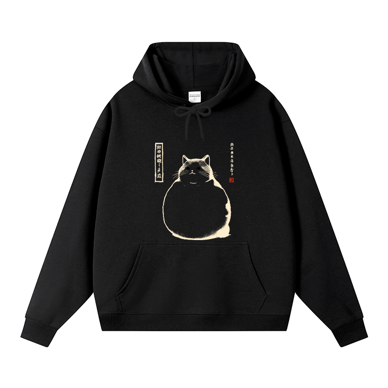 Tokyocanvas Matsumoto Hoji Cat Fleece Lined Hoodie