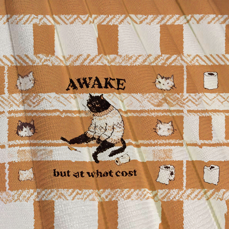 Tokyocanvas Decadent Smoking Cat Casual Ugly Sweatshirt