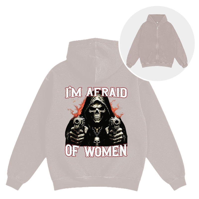 Tokyocanvas I'm Afraid Of Women Washed Zip Hoodie