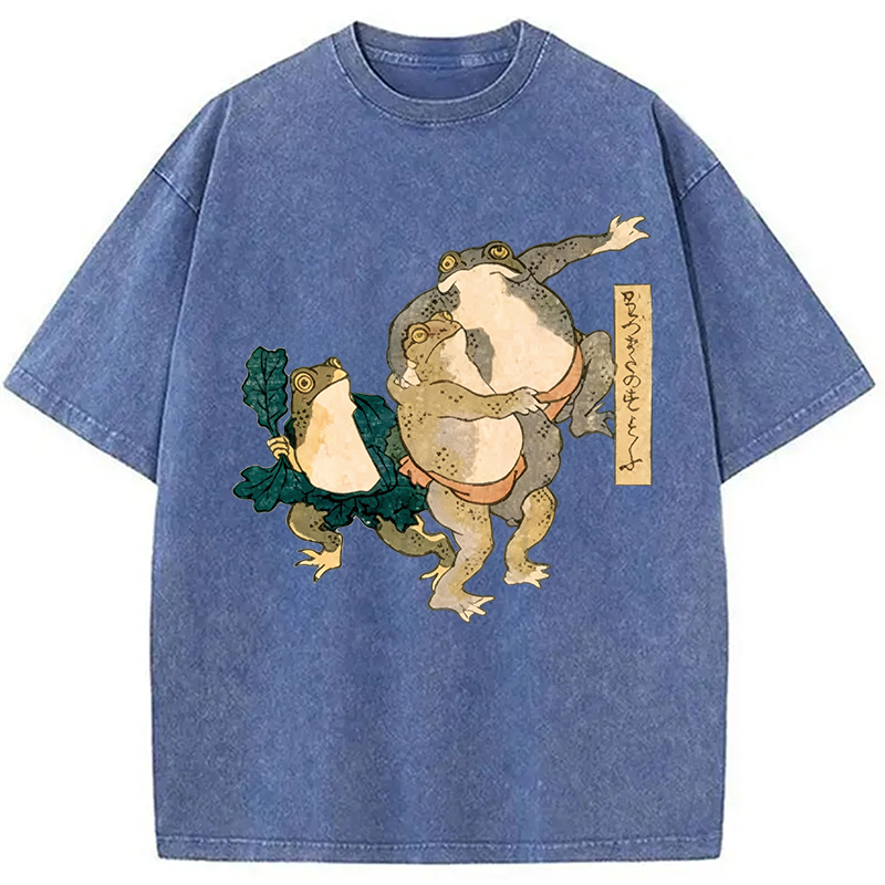 Tokyocanvas Sumo Frogs Japan Washed T-Shirt