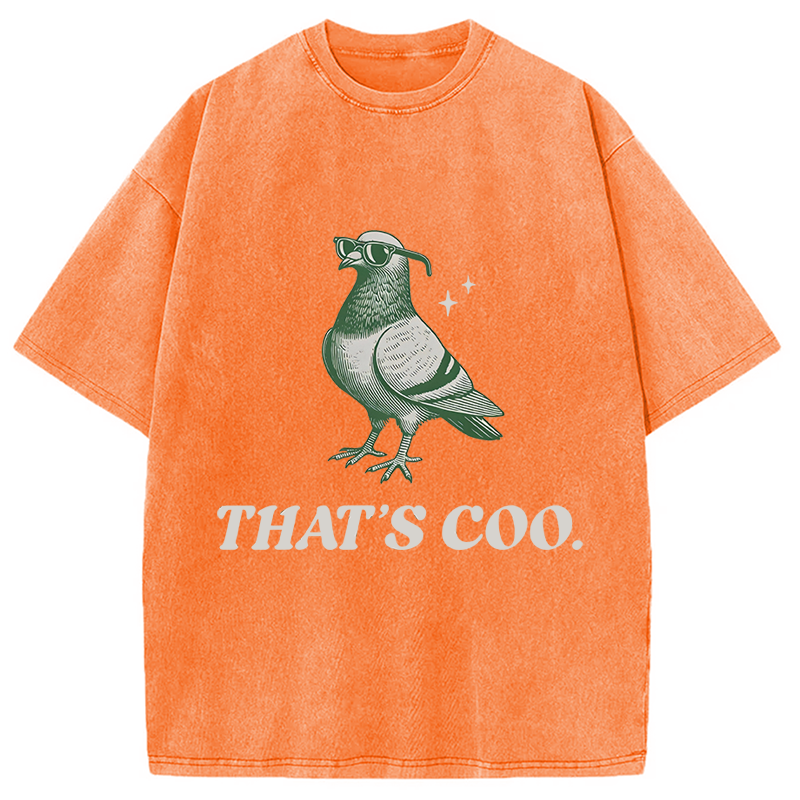 Tokyocanvas Retro Funny Pigeon Puns 90s Washed T-Shirt