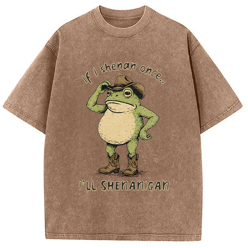 Tokyocanvas If I Shenan Once Funny St. Patrick's Day shirt Washed T-Shirt