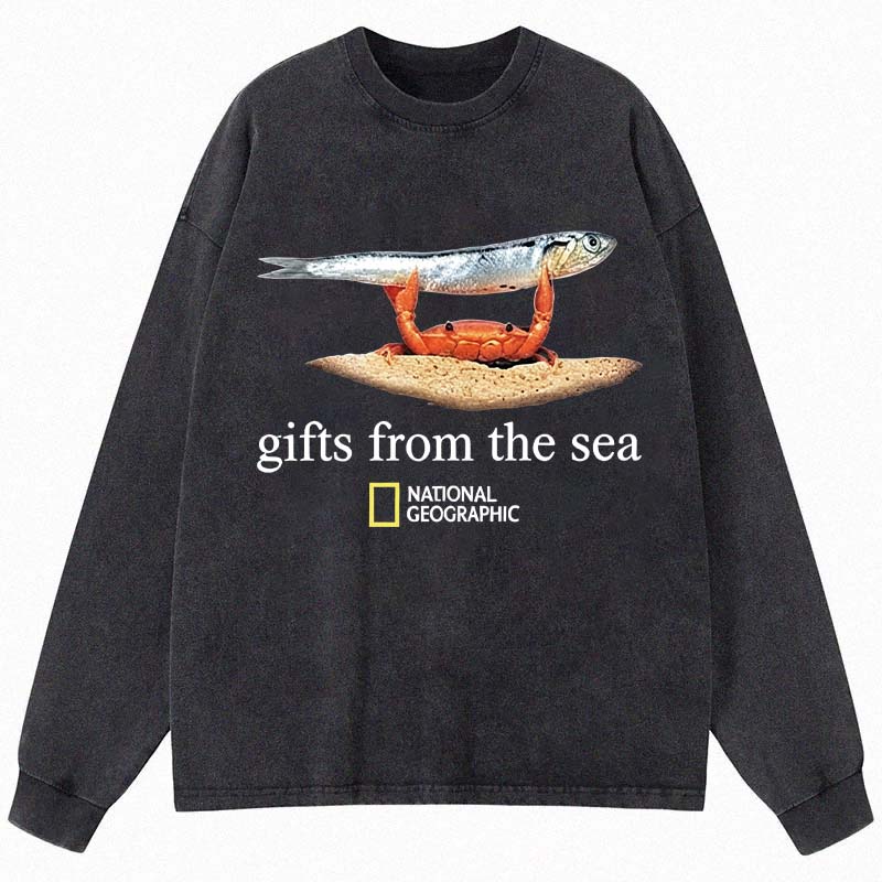 Tokyocanvas Gifts From The Sea Long Sleeve Washed T-Shirt