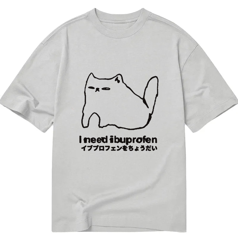 Tokyocanvas I Need Ibuprofen Cat Classic T-Shirt