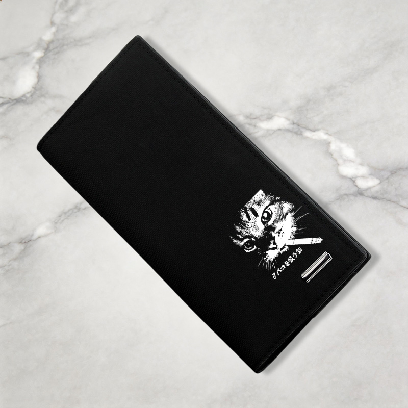 Tokyocanvas Retro Cat Smoking Canvas Wallet