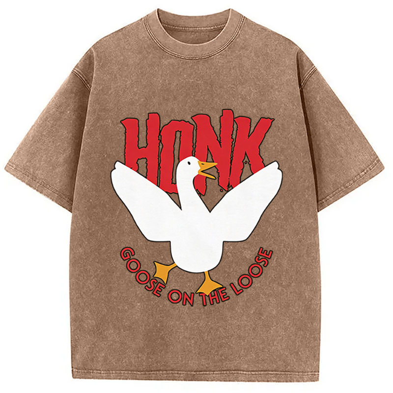 Tokyocanvas Honk Goose On The Loose Washed T-Shirt