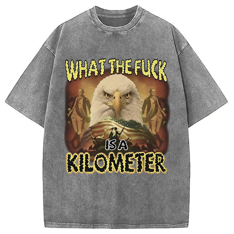 Tokyocanvas What The Fck Is A Kilometer Washed T-Shirt