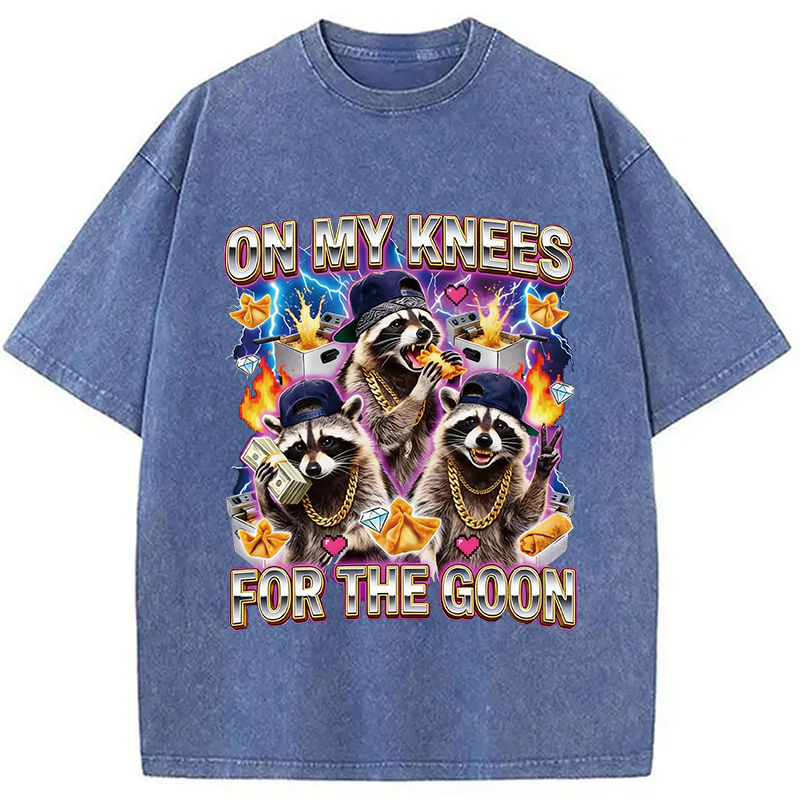 Tokyocanvas On My Knees Meme Washed T-Shirt
