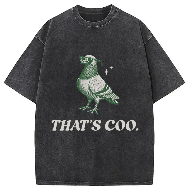 Tokyocanvas Retro Funny Pigeon Puns 90s Washed T-Shirt