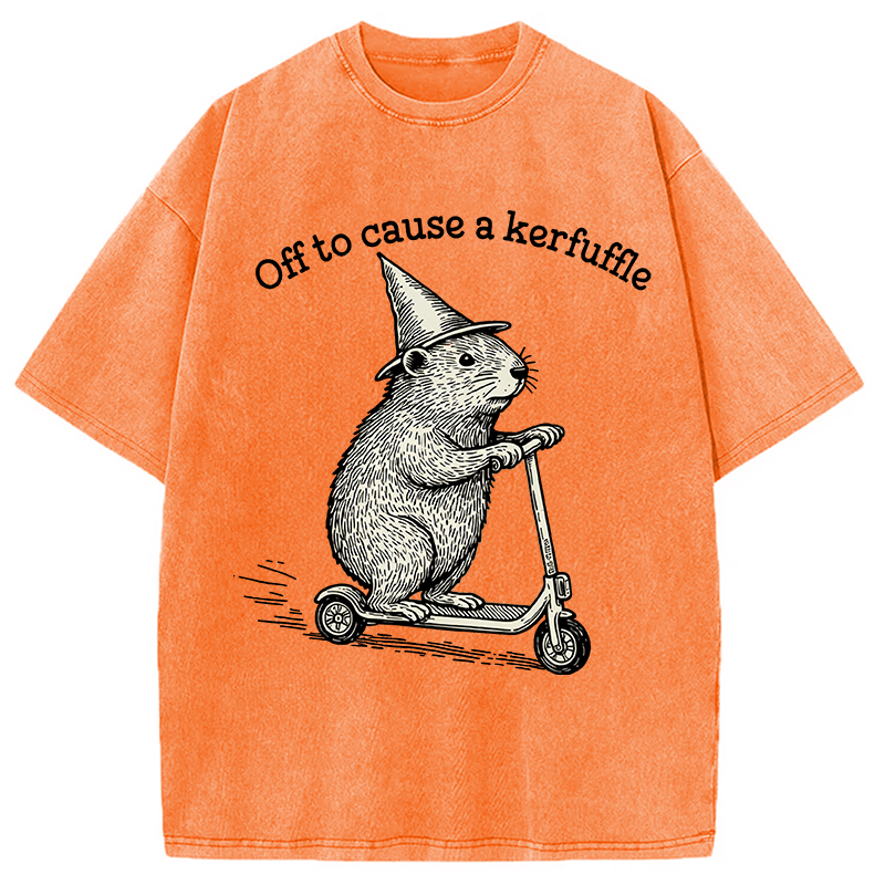 Tokyocanvas Off To Cause A Kerfuffle Washed T-Shirt