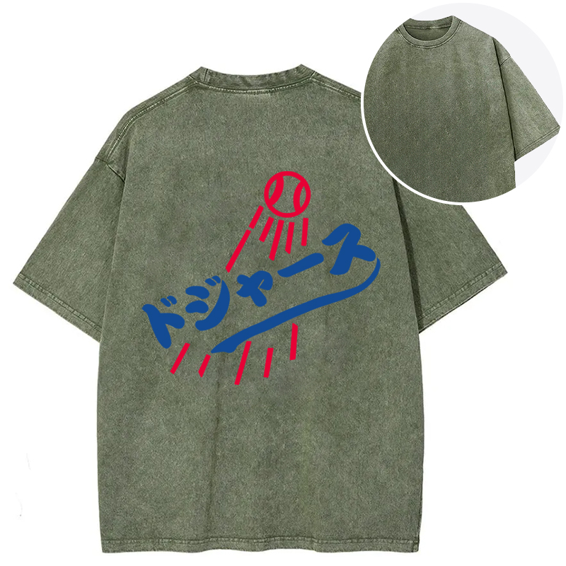 Tokyocanvas Japanese Baseball Back Washed T-Shirt