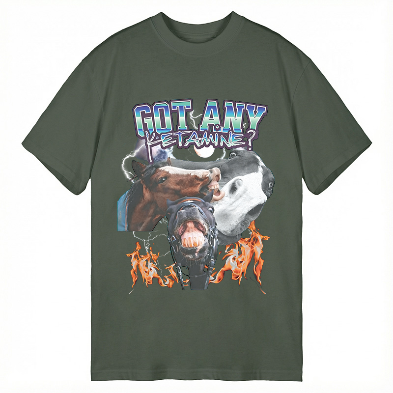 Tokyocanvas Got Any Ketamine? Funny Horse Meme Classic T-Shirt