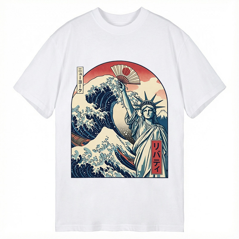 Tokyocanvas Ukiyo-e Statue Of Liberty Classic T-Shirt