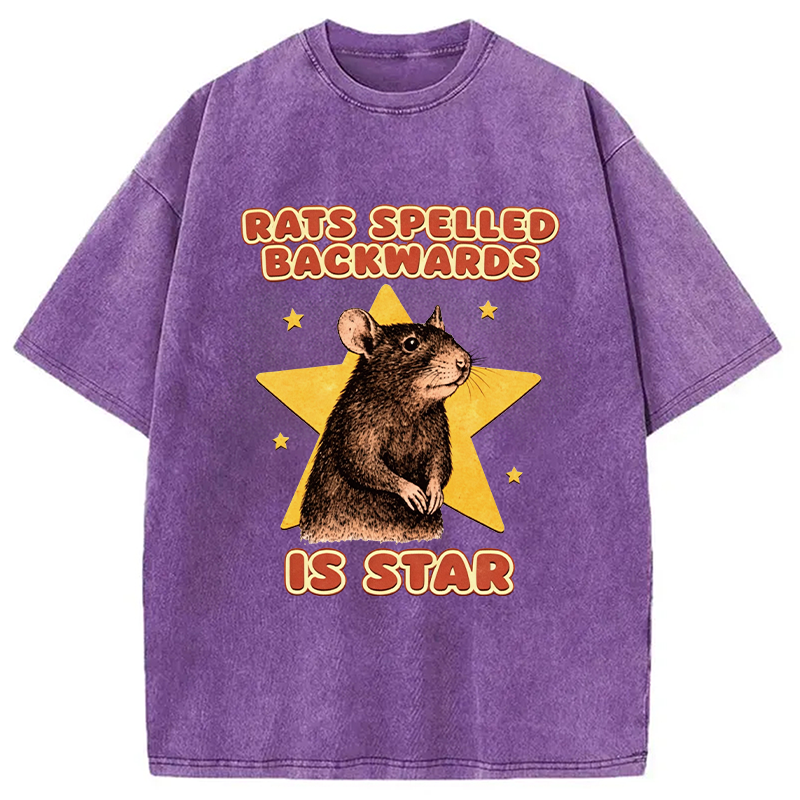 Tokyocanvas Rats Spelled Backwards Is Star Washed T-Shirt