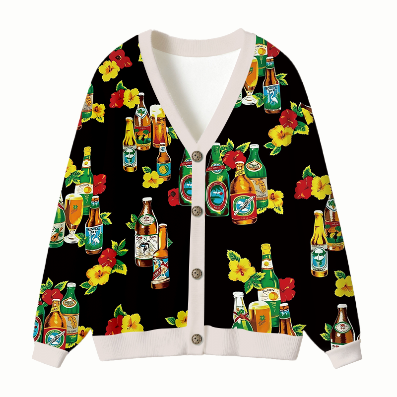 Tokyocanvas Black Beers Ugly Cardigan Sweatshirt