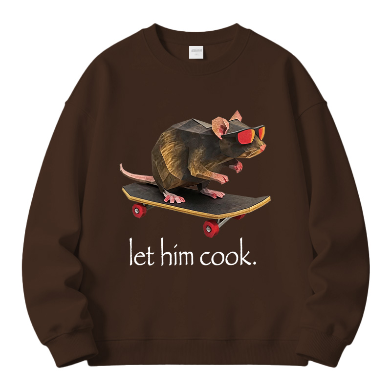 Tokyocanvas Rat Skateboard Cook Fleece Lined Sweatshirt