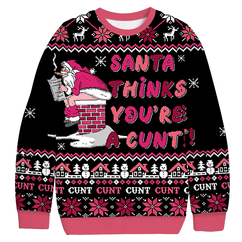 Tokyocanvas Naughty Santa Christmas Ugly Sweatshirt