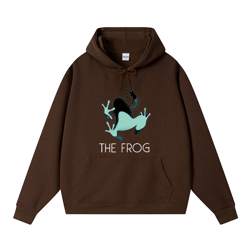 Tokyocanvas Frog Lying On Clothes Fleece Lined Hoodie