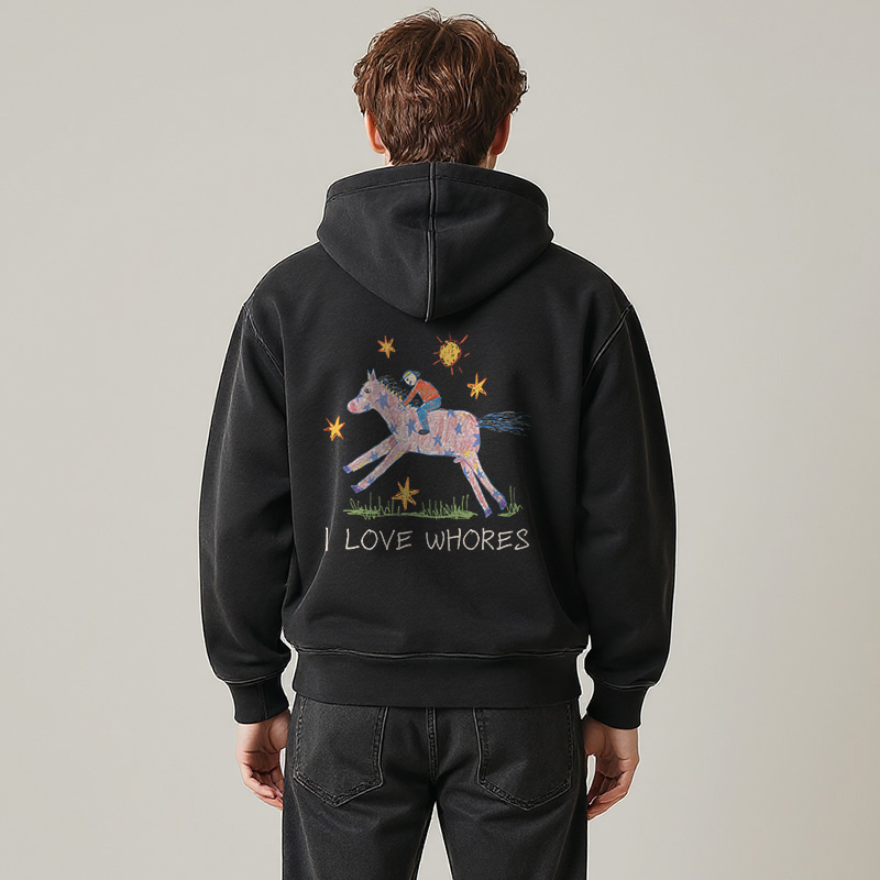Tokyocanvas I Love Whores Washed Zip Hoodie
