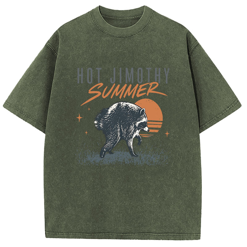 Tokyocanvas Hot Jimothy Summer Raccoon Washed T-Shirt
