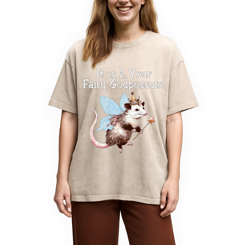 Tokyocanvas It Is I Your Fairy Godpossum Washed T-Shirt