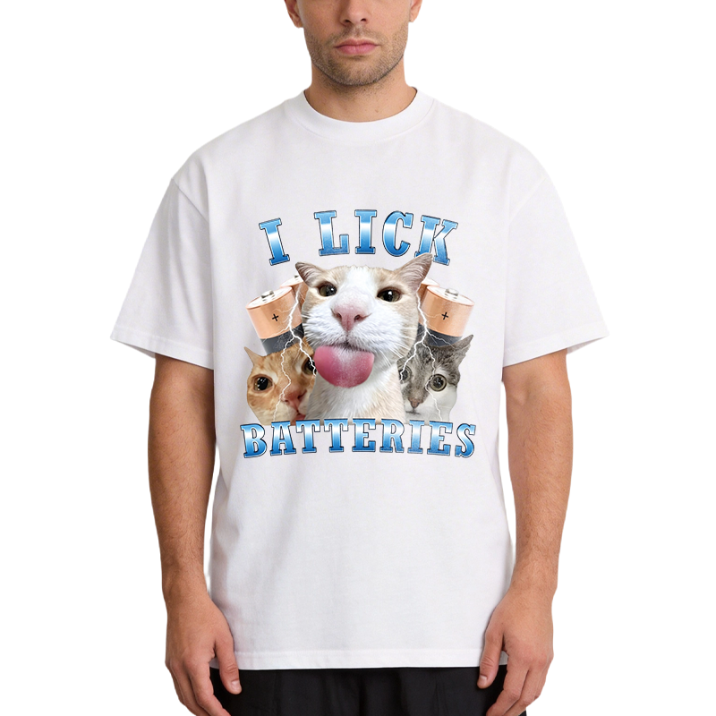 Tokyocanvas I Lick Batteries Funny Cat Meme Classic T-Shirt