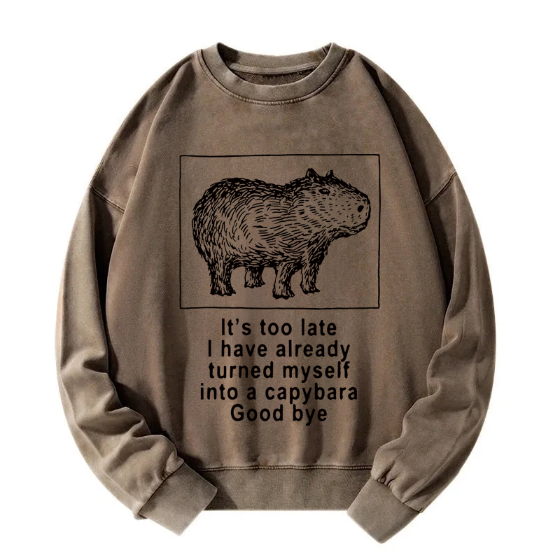 Tokyocanvas I Have Turned Myself Into A Capybara Washed Sweatshirt