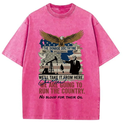 Tokyocanvas Donroe Doctrine Meme Washed T-Shirt