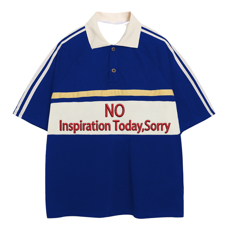 Tokyocanvas No Inspiration Polo Embroidered T-Shirt